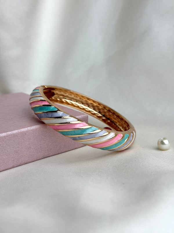 Handcrafted Pastel Enamel Twist Bangle