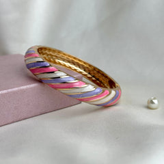 Handcrafted Pastel Enamel Twist Bangle