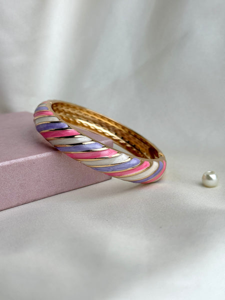 Handcrafted Pastel Enamel Twist Bangle