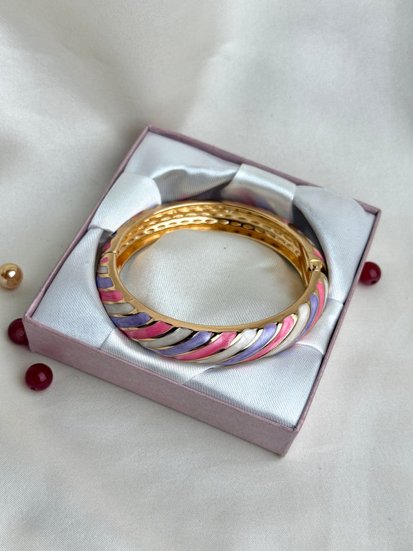 Handcrafted Pastel Enamel Twist Bangle