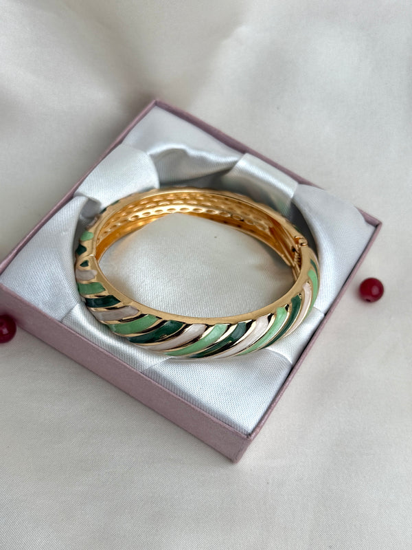 Handcrafted Pastel Enamel Twist Bangle