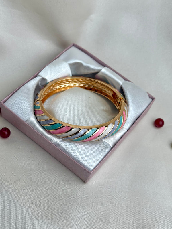 Handcrafted Pastel Enamel Twist Bangle