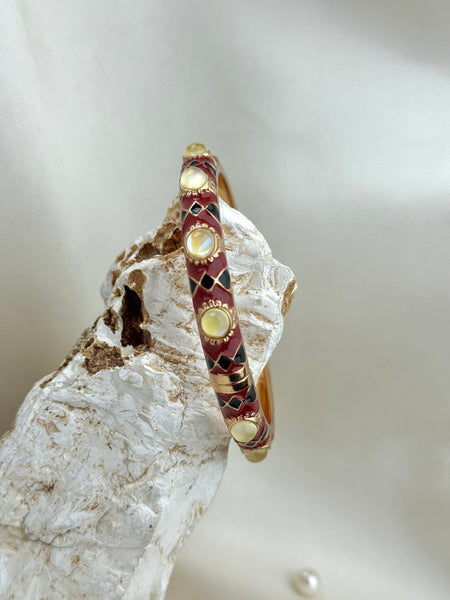Handcrafted Mosaic Enamel Cabochon Bangle