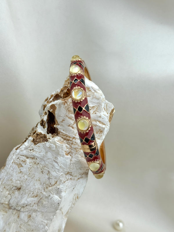 Handcrafted Mosaic Enamel Cabochon Bangle