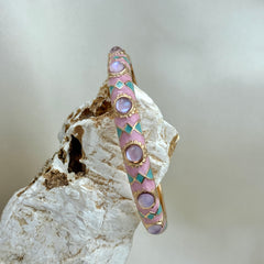 Handcrafted Mosaic Enamel Cabochon Bangle