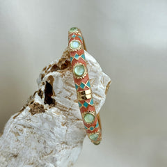 Handcrafted Mosaic Enamel Cabochon Bangle