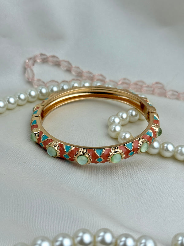 Handcrafted Mosaic Enamel Cabochon Bangle
