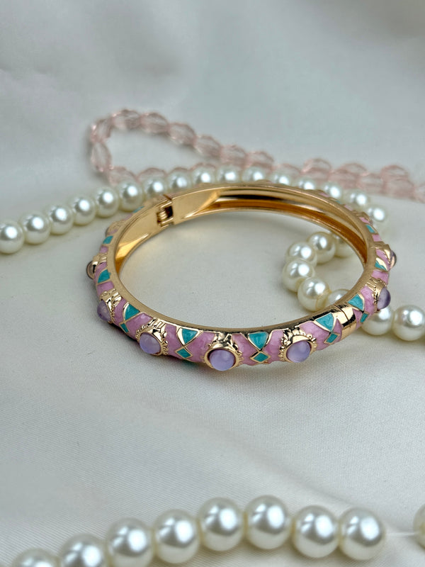 Handcrafted Mosaic Enamel Cabochon Bangle