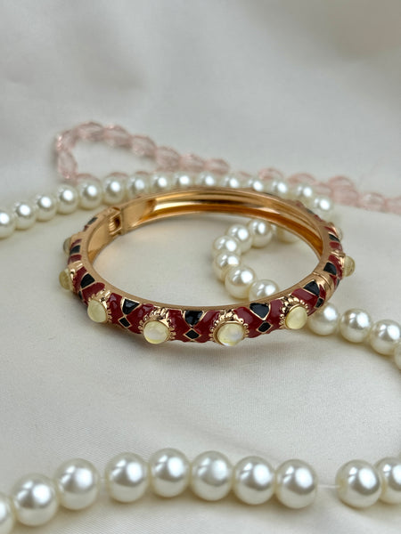 Handcrafted Mosaic Enamel Cabochon Bangle