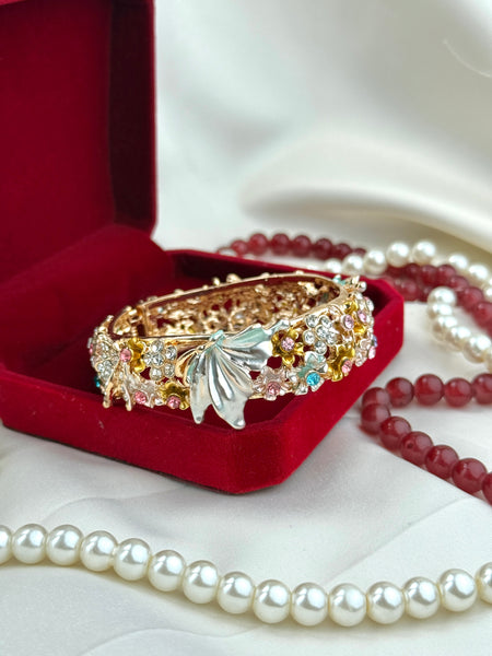 Handcrafted Floral Butterfly Bangle