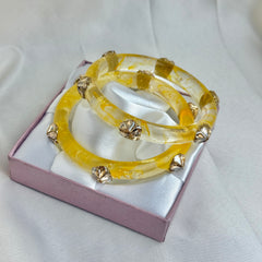 Handcrafted Multicolor Marbled Resin Bangles Set