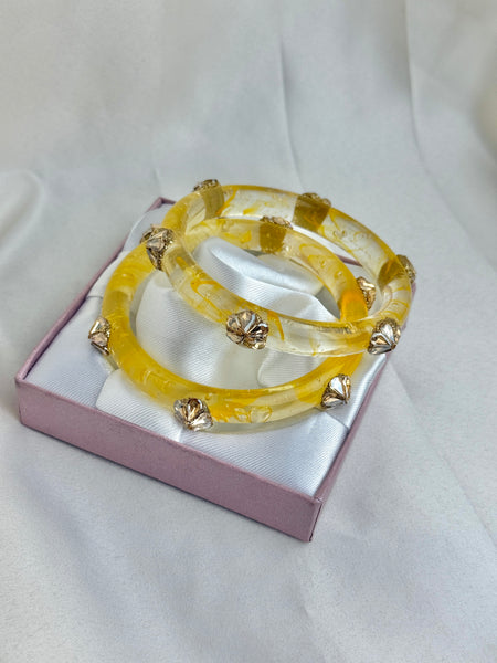 Handcrafted Multicolor Marbled Resin Bangles Set