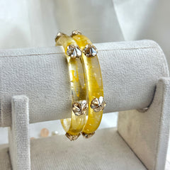 Handcrafted Multicolor Marbled Resin Bangles Set