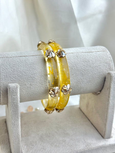 Handcrafted Multicolor Marbled Resin Bangles Set