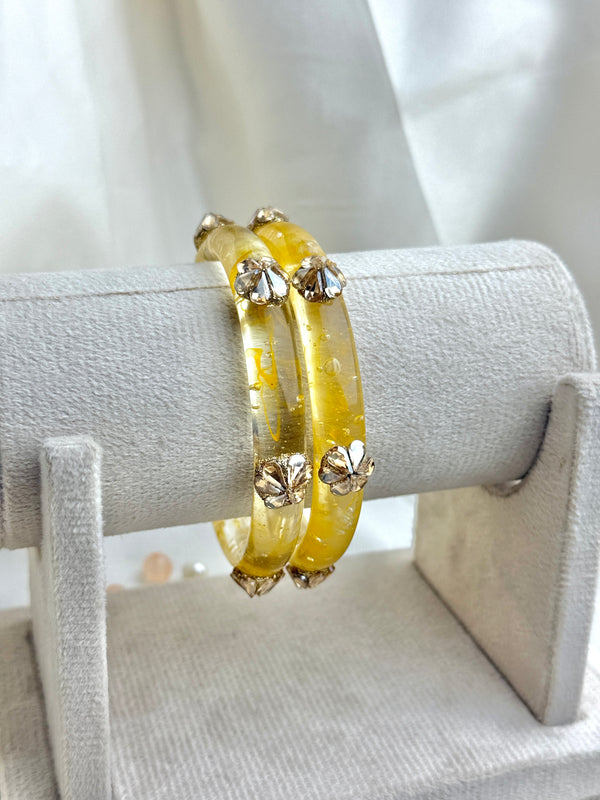 Handcrafted Multicolor Marbled Resin Bangles Set