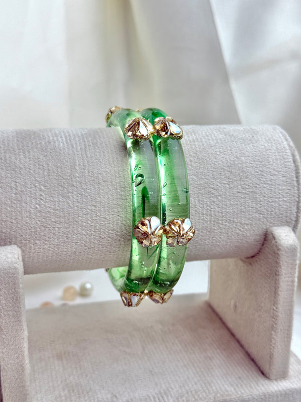 Handcrafted Multicolor Marbled Resin Bangles Set