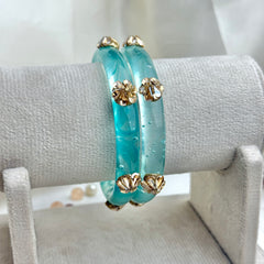 Handcrafted Multicolor Marbled Resin Bangles Set