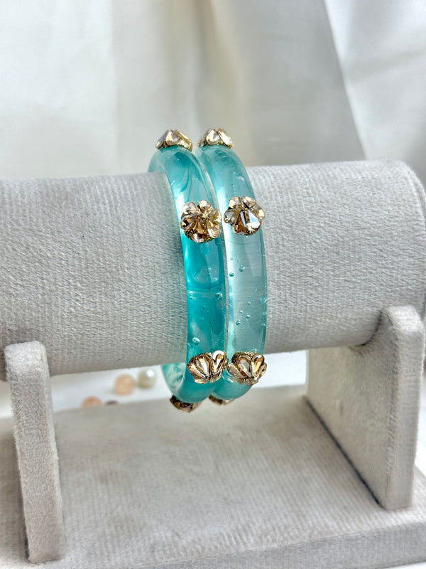 Handcrafted Multicolor Marbled Resin Bangles Set