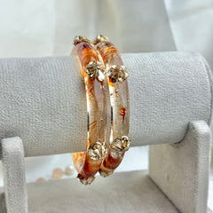 Handcrafted Multicolor Marbled Resin Bangles Set