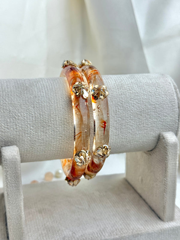 Handcrafted Multicolor Marbled Resin Bangles Set
