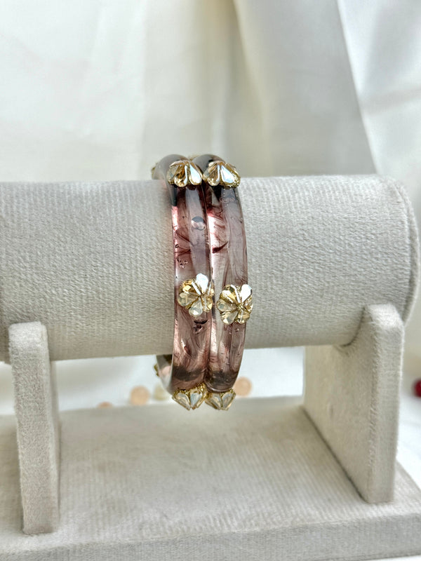 Handcrafted Multicolor Marbled Resin Bangles Set