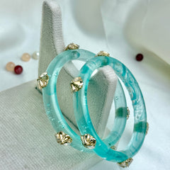 Handcrafted Multicolor Marbled Resin Bangles Set