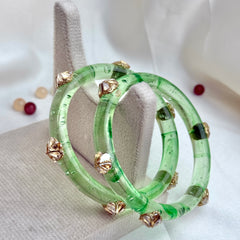 Handcrafted Multicolor Marbled Resin Bangles Set