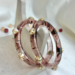 Handcrafted Multicolor Marbled Resin Bangles Set