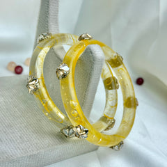 Handcrafted Multicolor Marbled Resin Bangles Set
