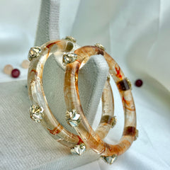 Handcrafted Multicolor Marbled Resin Bangles Set