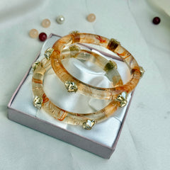 Handcrafted Multicolor Marbled Resin Bangles Set