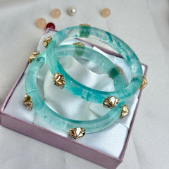 Handcrafted Multicolor Marbled Resin Bangles Set