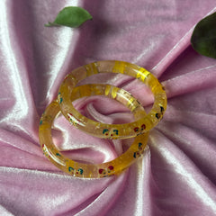 Handcrafted Transparent Floral Resin Bangles