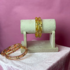 Handcrafted Transparent Floral Resin Bangles