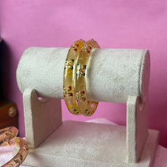 Handcrafted Transparent Floral Resin Bangles