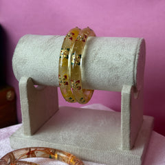 Handcrafted Transparent Floral Resin Bangles
