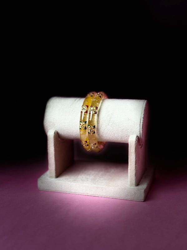 Handcrafted Transparent Floral Resin Bangles