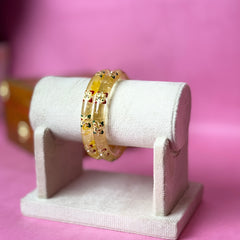 Handcrafted Transparent Floral Resin Bangles