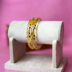 Handcrafted Transparent Floral Resin Bangles