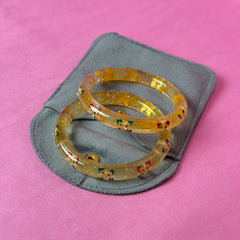 Handcrafted Transparent Floral Resin Bangles