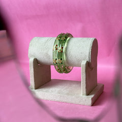 Handcrafted Transparent Floral Resin Bangles