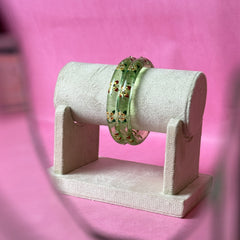 Handcrafted Transparent Floral Resin Bangles