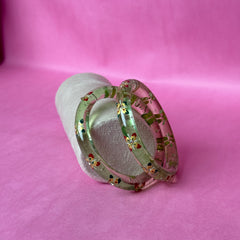 Handcrafted Transparent Floral Resin Bangles