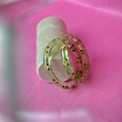 Handcrafted Transparent Floral Resin Bangles