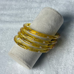 Yellow Resin Crystal Bangles