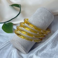 Yellow Resin Crystal Bangles