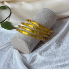 Yellow Resin Crystal Bangles