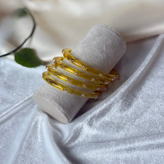 Yellow Resin Crystal Bangles