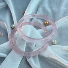 Handcrafted Rose Pink Bubble Resin Bangles Set View 10