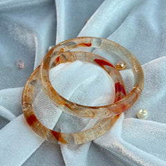 Handcrafted Rose Pink Bubble Resin Bangles Set View 3